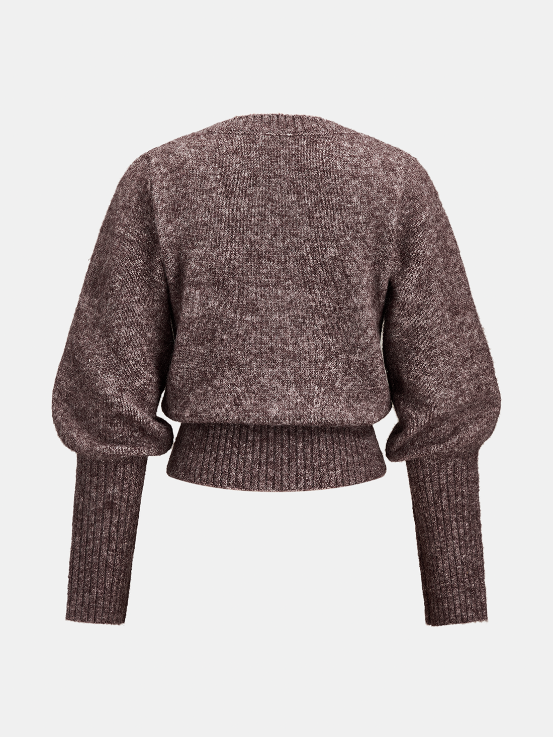 Pullover Knit Sweater with Medium Stretch and Opaque Four-Material Blend