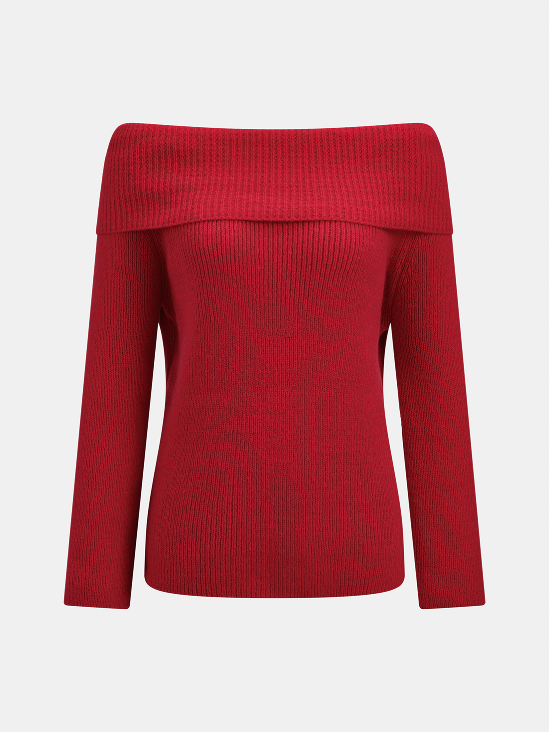 Long Sleeve Acrylic Knit Sweater with Relaxed Fit and High Stretch