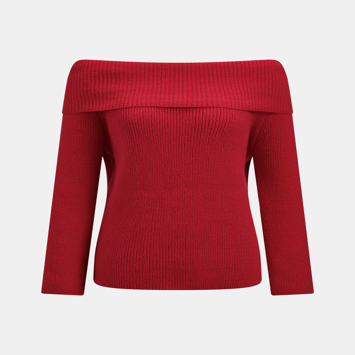Long Sleeve Acrylic Knit Sweater with Relaxed Fit and High Stretch