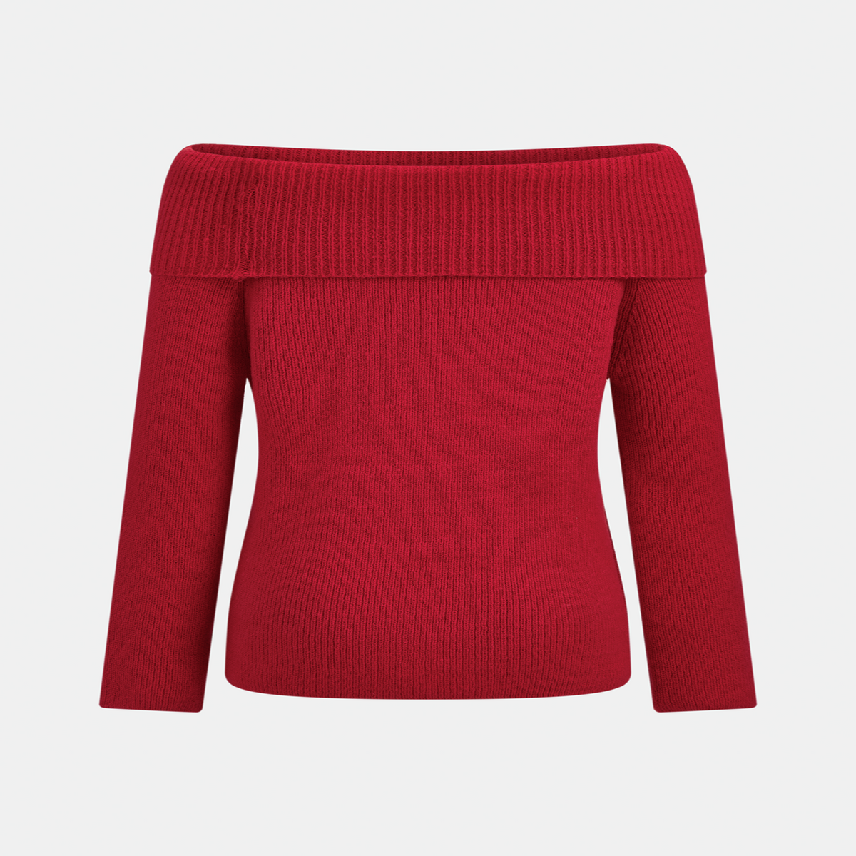 Long Sleeve Acrylic Knit Sweater with Relaxed Fit and High Stretch
