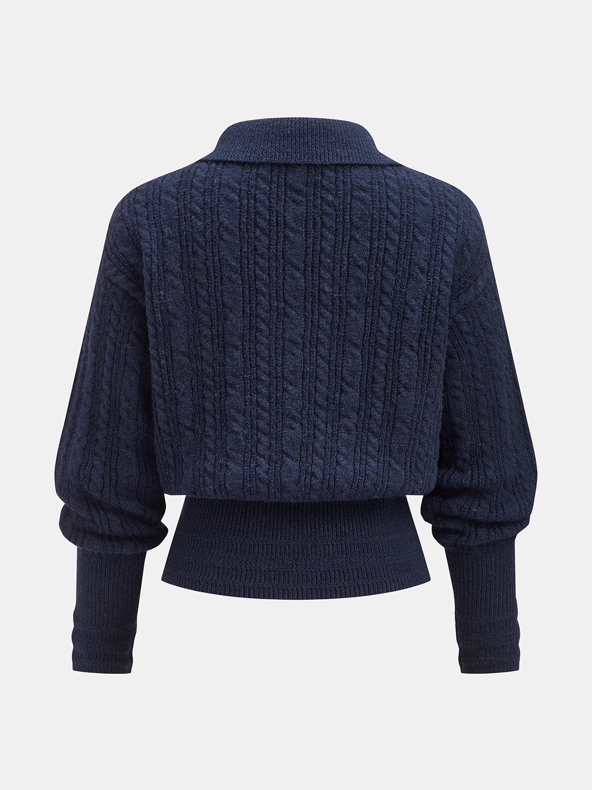 Polo Sweater with Button Front and High Stretch Knit Fabric