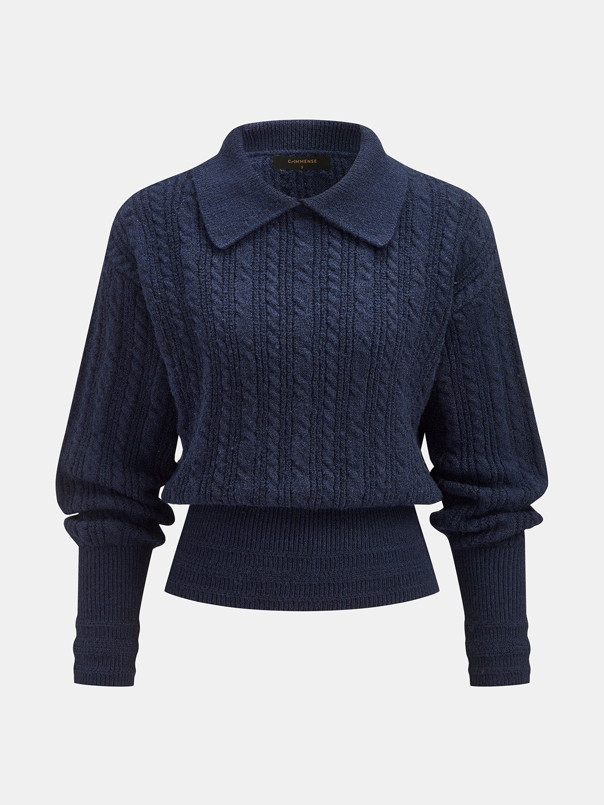 Polo Sweater with Button Front and High Stretch Knit Fabric
