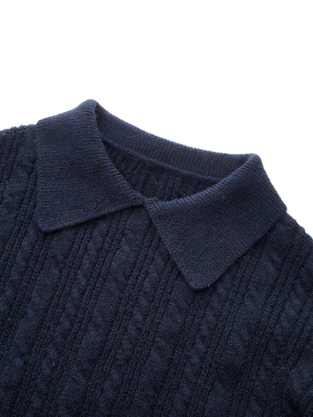 Polo Sweater with Button Front and High Stretch Knit Fabric