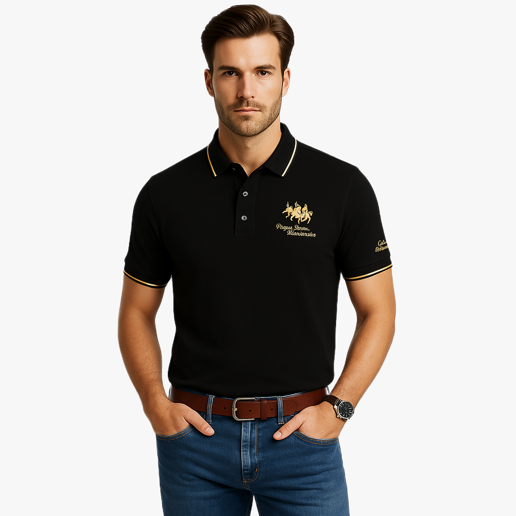 Elegant Men's Polo Shirt with Embroidery