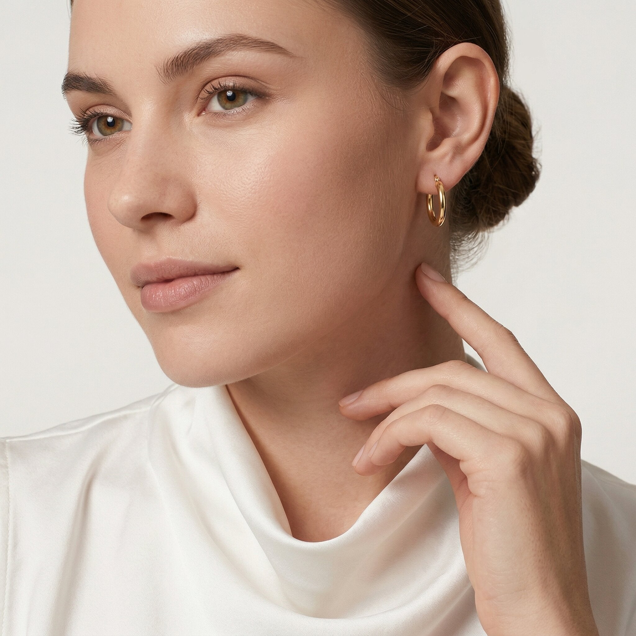 Women's Chunky Hoop Earrings Set - 3 Pairs - Hinged Closure