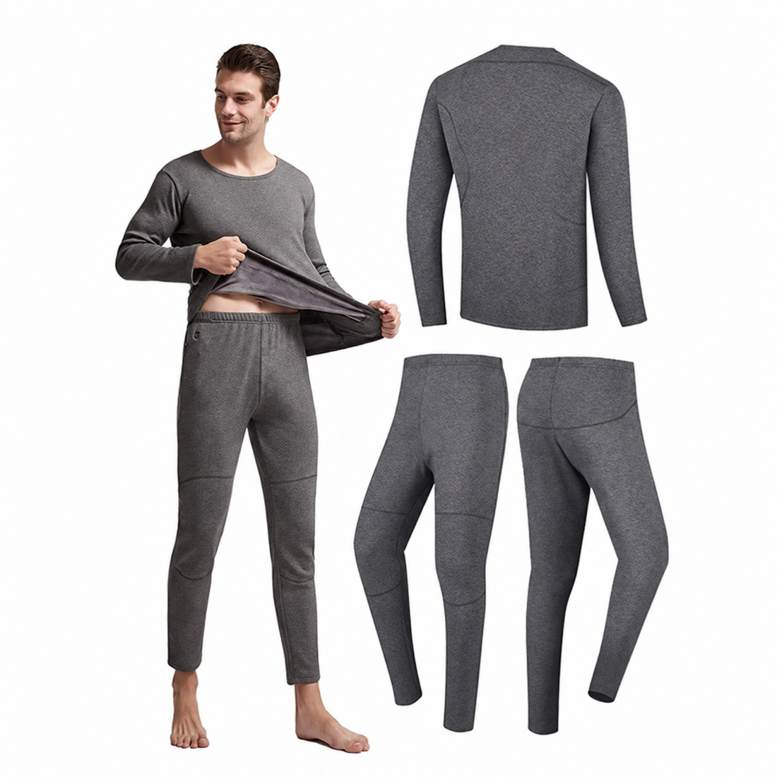 Heated Thermal Base Layer Set with 8 Warming Zones and Dual Batteries