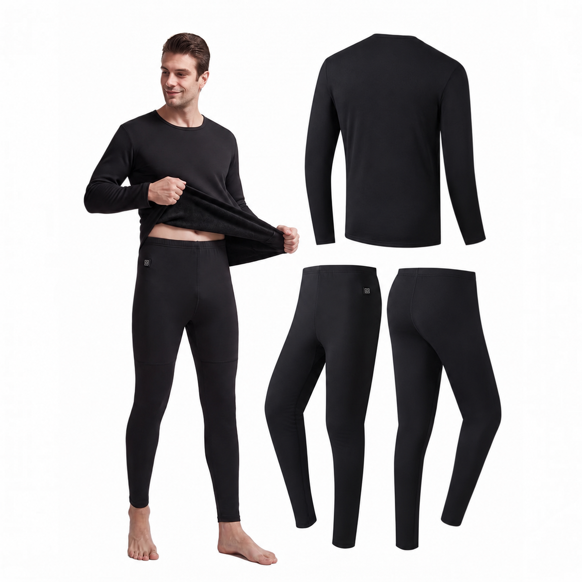 Heated Thermal Base Layer Set with 8 Warming Zones and Dual Batteries