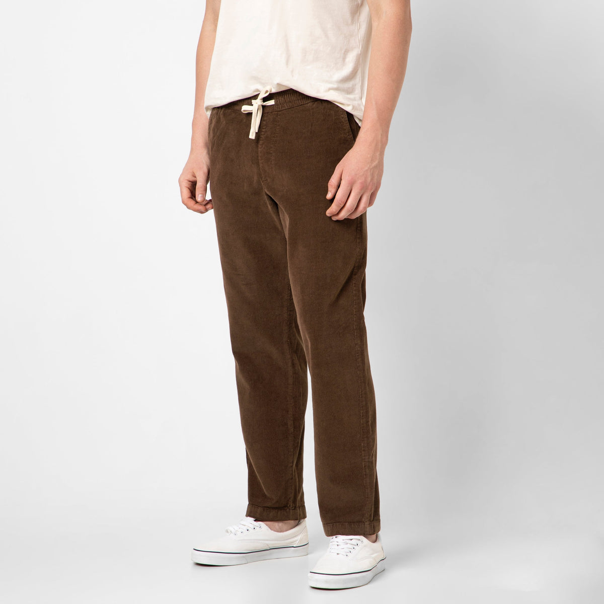 Corduroy Easy Pant Cocoa side on model