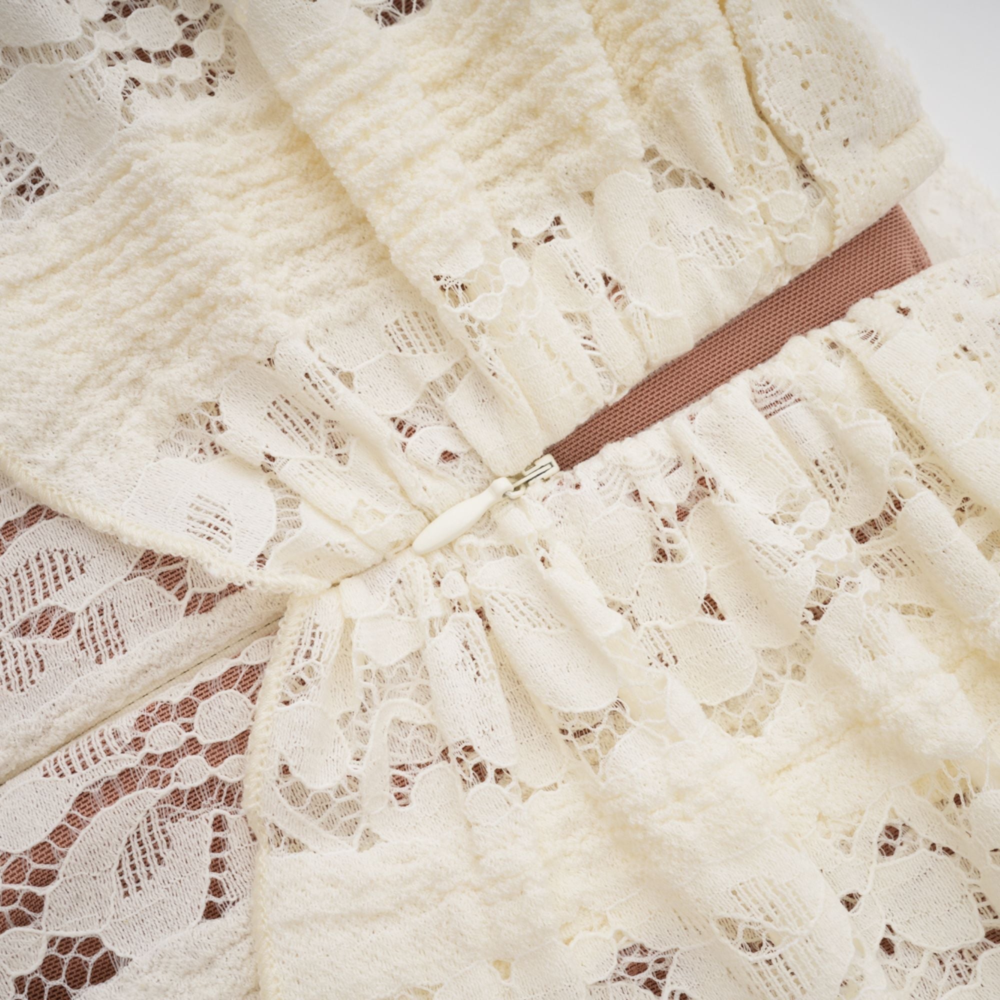 Women’s Off Shoulder Lace Maxi Dress – Long Sleeve Flared Cuff Design in Neutrals