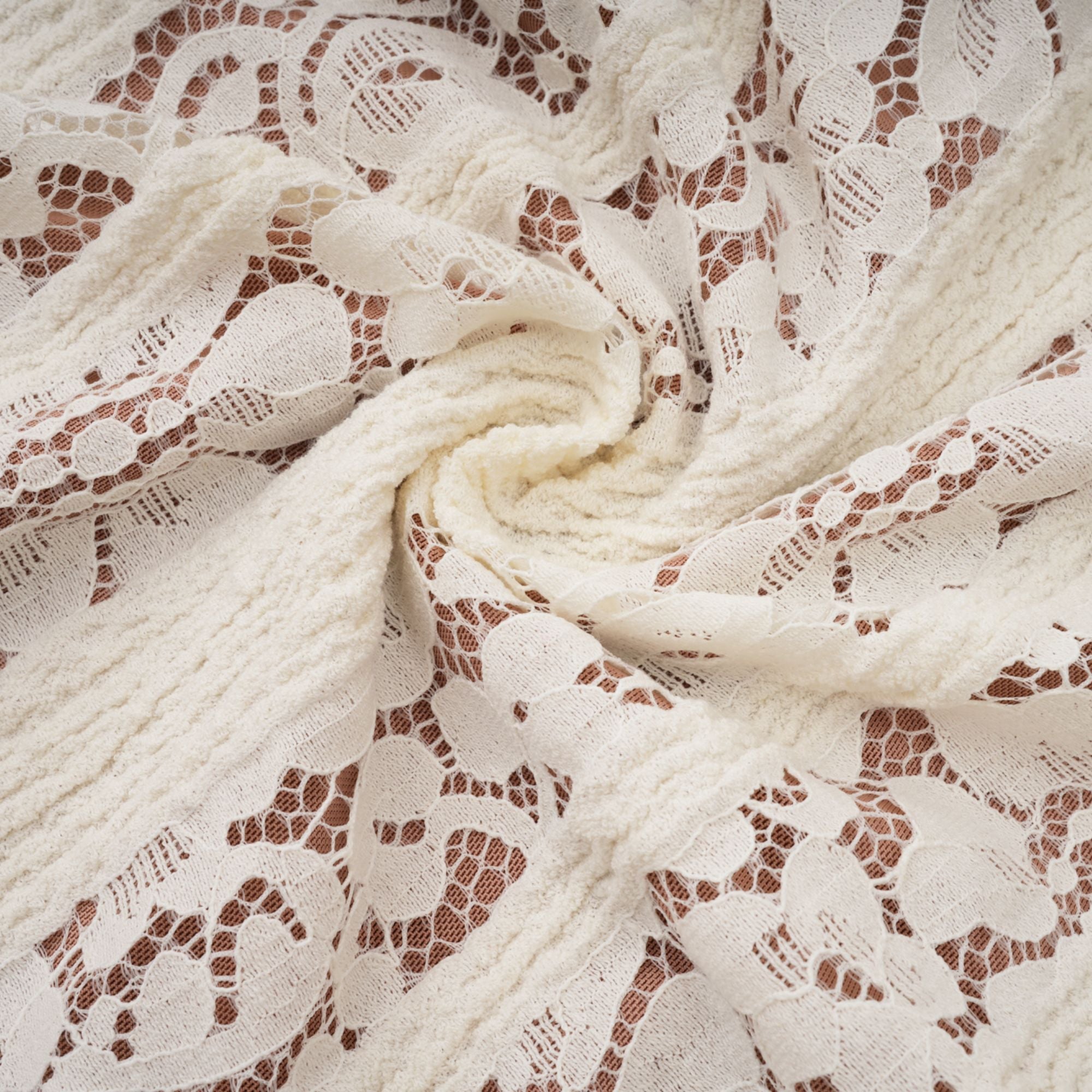 Women’s Off Shoulder Lace Maxi Dress – Long Sleeve Flared Cuff Design in Neutrals