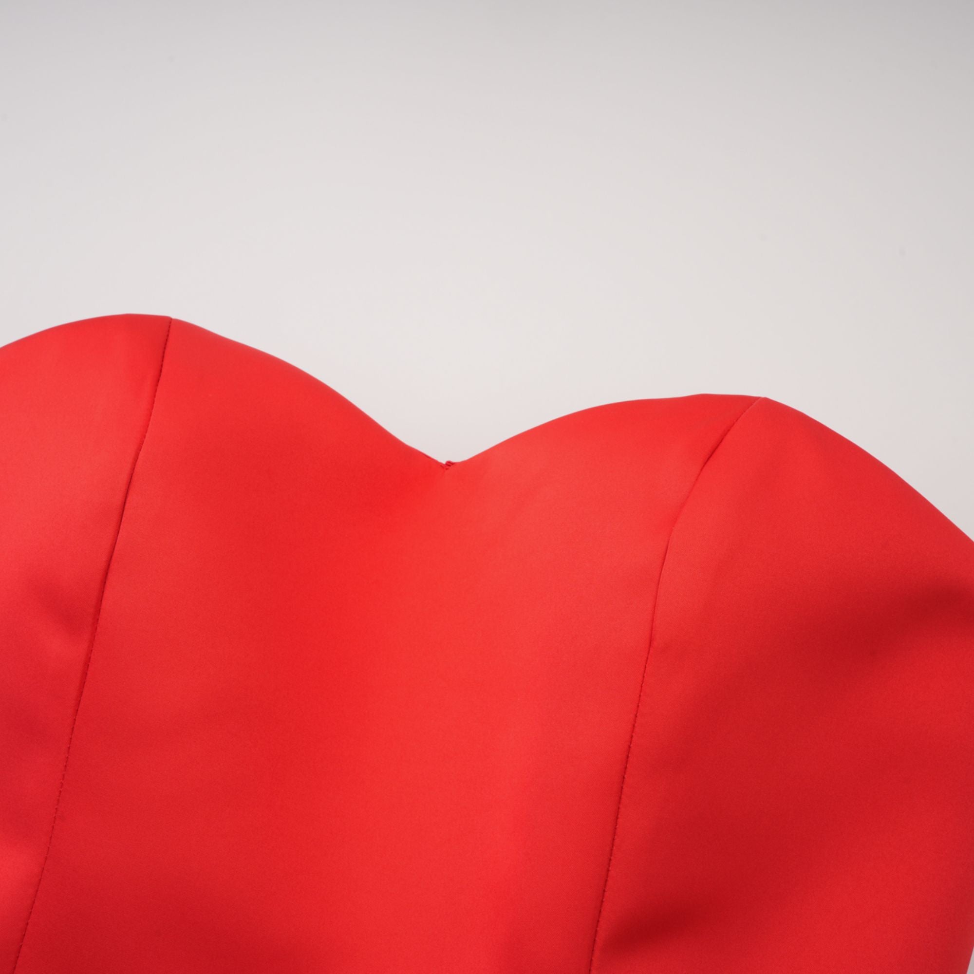 Women’s Red Off Shoulder Mini Dress – Strapless Heart Shaped Bodice with Structured Skirt