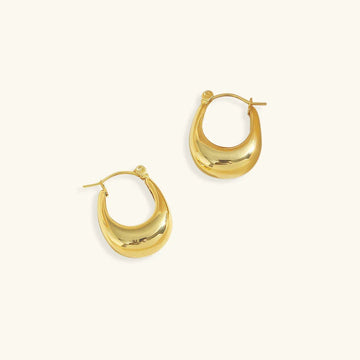 Women's Gold Hoop Teardrop Huggie Earrings