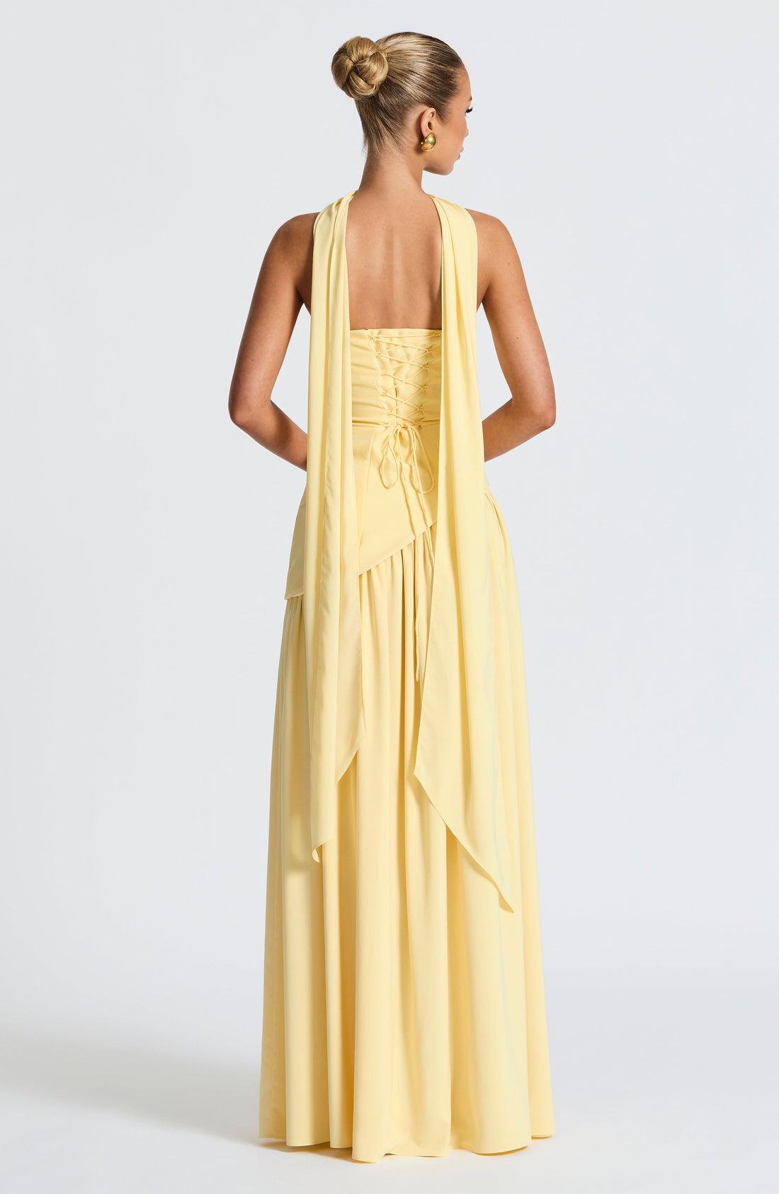 Women's Strapless Asymmetric Waist Maxi Dress with High Slit