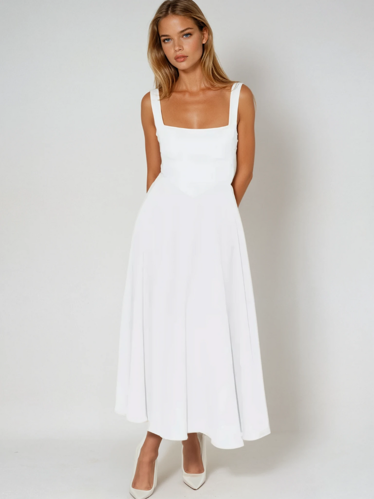 Women's Maxi Dress Square Neck A-Line
