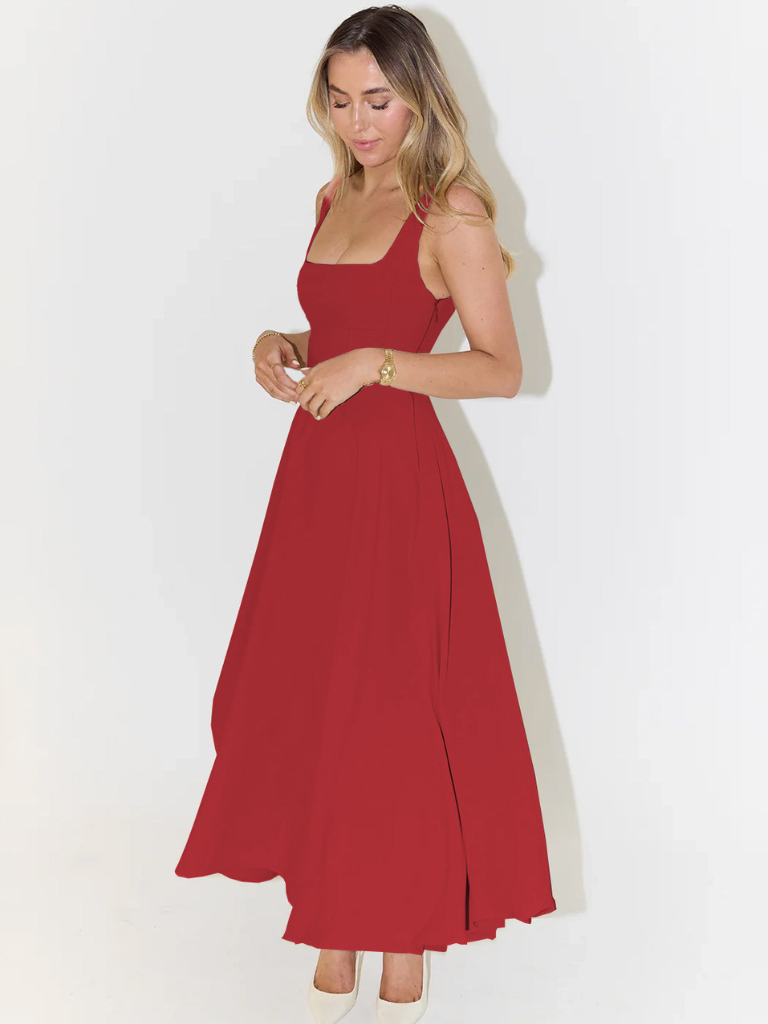 Women's Maxi Dress Square Neck A-Line