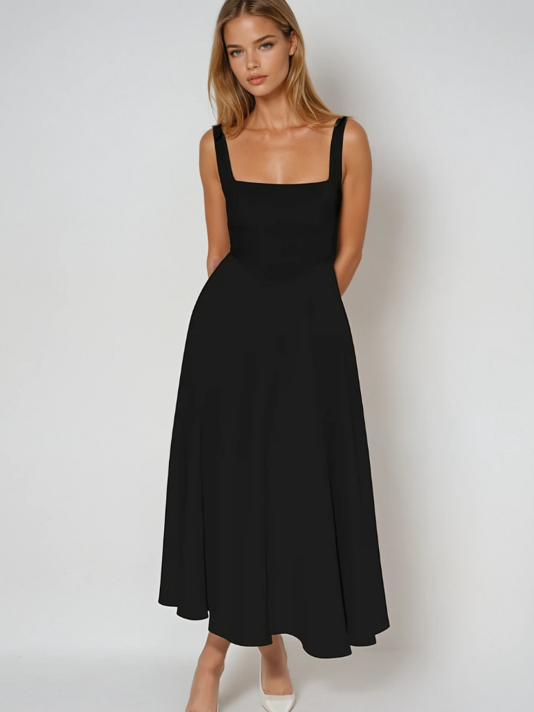 Women's Maxi Dress Square Neck A-Line