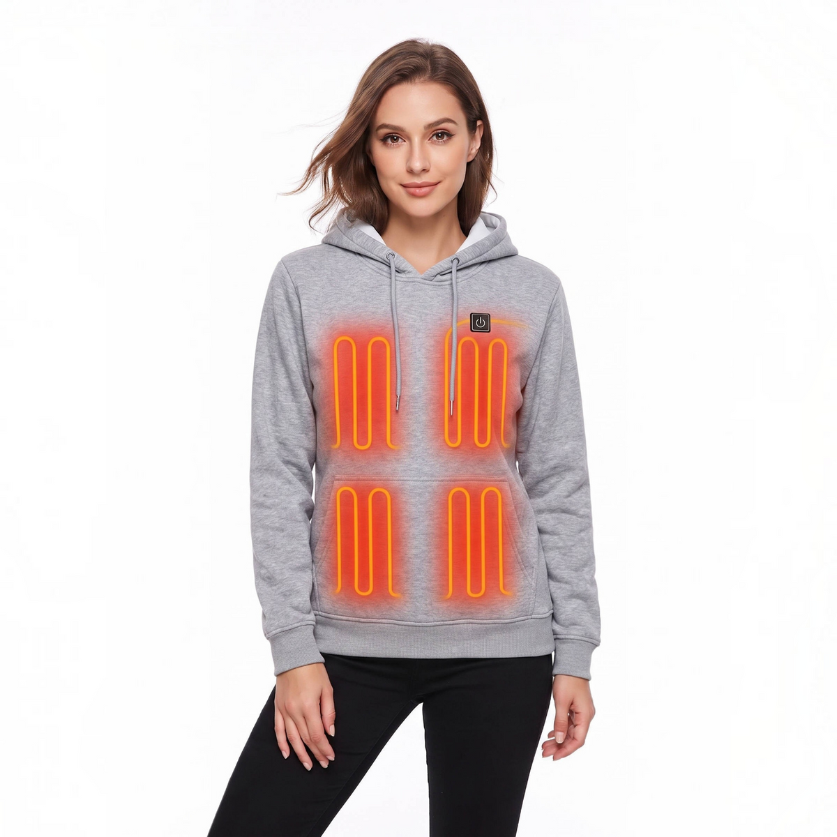 Heated Hoodie with Five Carbon Fiber Zones and Three Temperature Settings