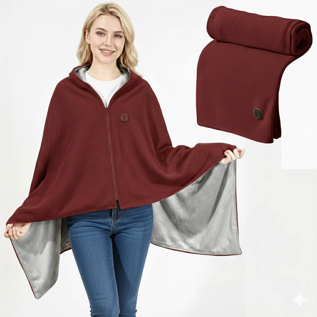 Heated Shawl Blanket with 8 Zones and 3 Temperature Settings for Shoulders