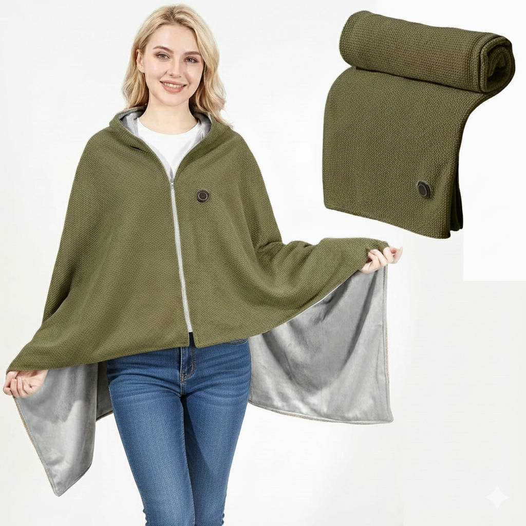 Heated Shawl Blanket with 8 Zones and 3 Temperature Settings for Shoulders