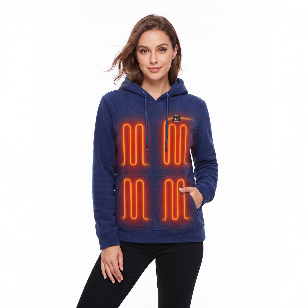 Heated Hoodie with Five Carbon Fiber Zones and Three Temperature Settings