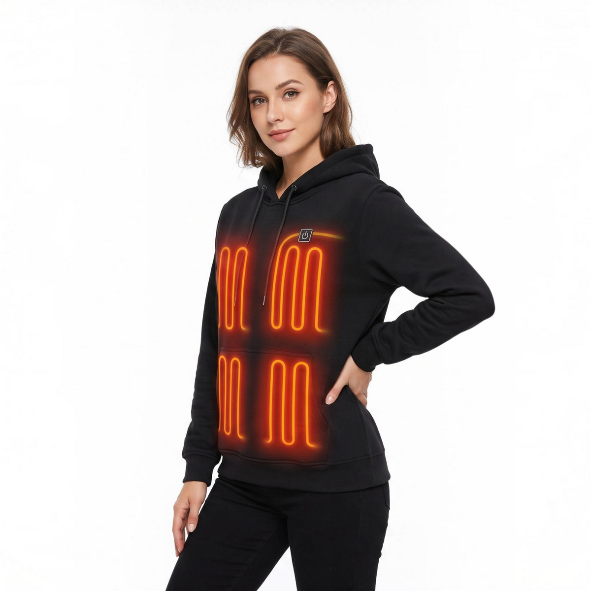 Heated Hoodie with Five Carbon Fiber Zones and Three Temperature Settings