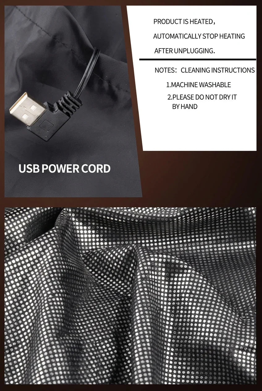 Heated Vest with 9-Zone Coverage and 3-Level Temperature Control for Winter Sports