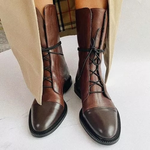 Lace-Up Ankle Boots with Adjustable Fit and Supportive Sole