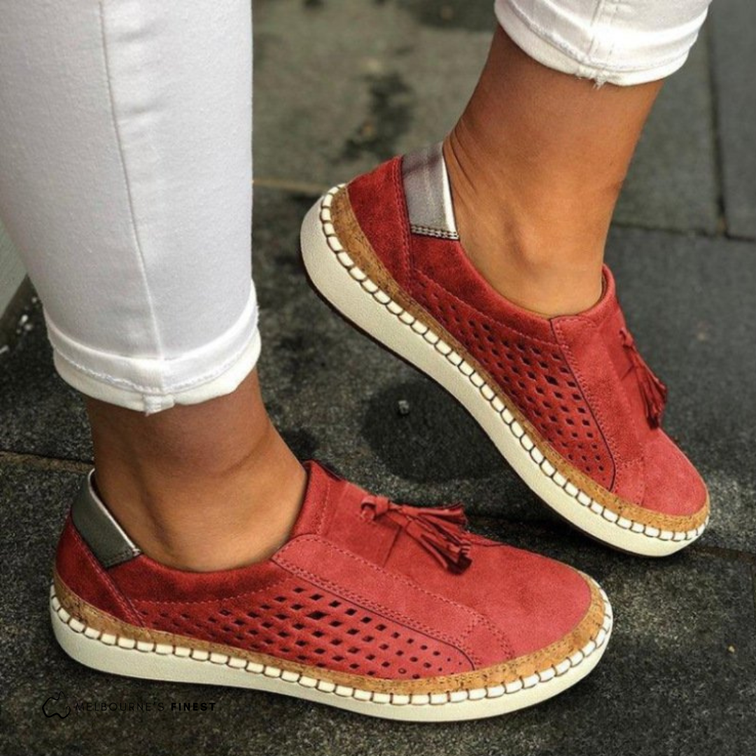 Orthopedic Slip On Shoes with Arch Support and Ventilated Upper, Anti Slip Sole