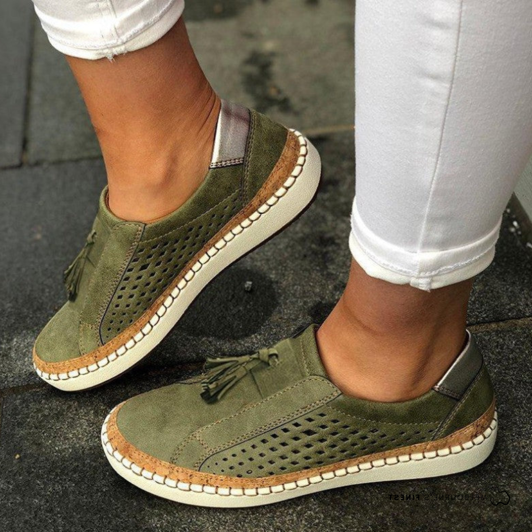 Orthopedic Slip On Shoes with Arch Support and Ventilated Upper, Anti Slip Sole