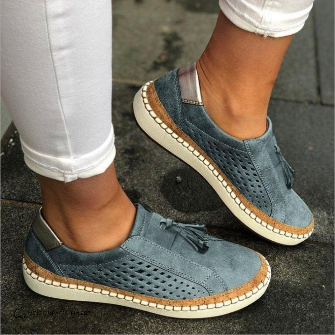 Orthopedic Slip On Shoes with Arch Support and Ventilated Upper, Anti Slip Sole
