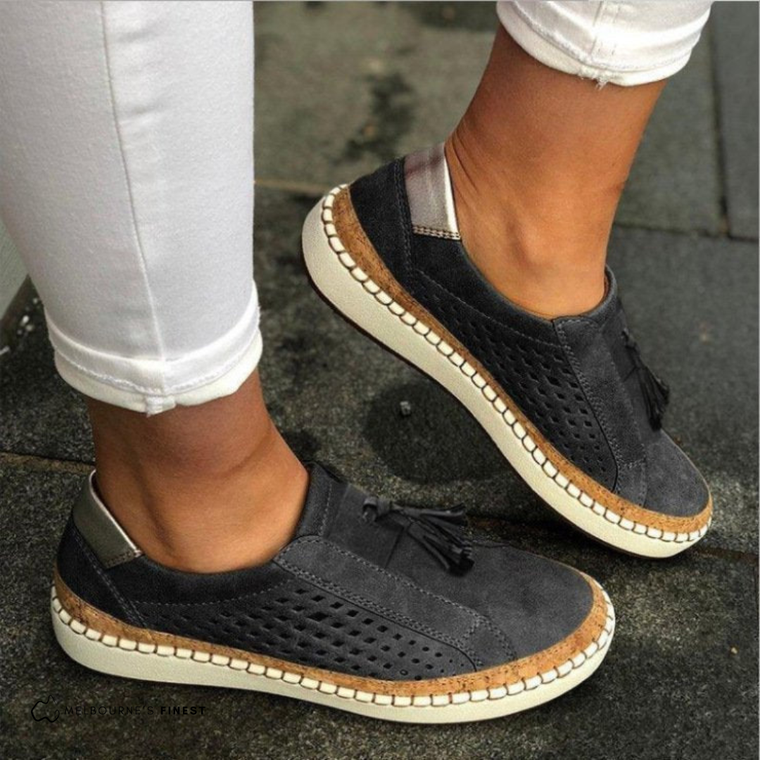 Orthopedic Slip On Shoes with Arch Support and Ventilated Upper, Anti Slip Sole