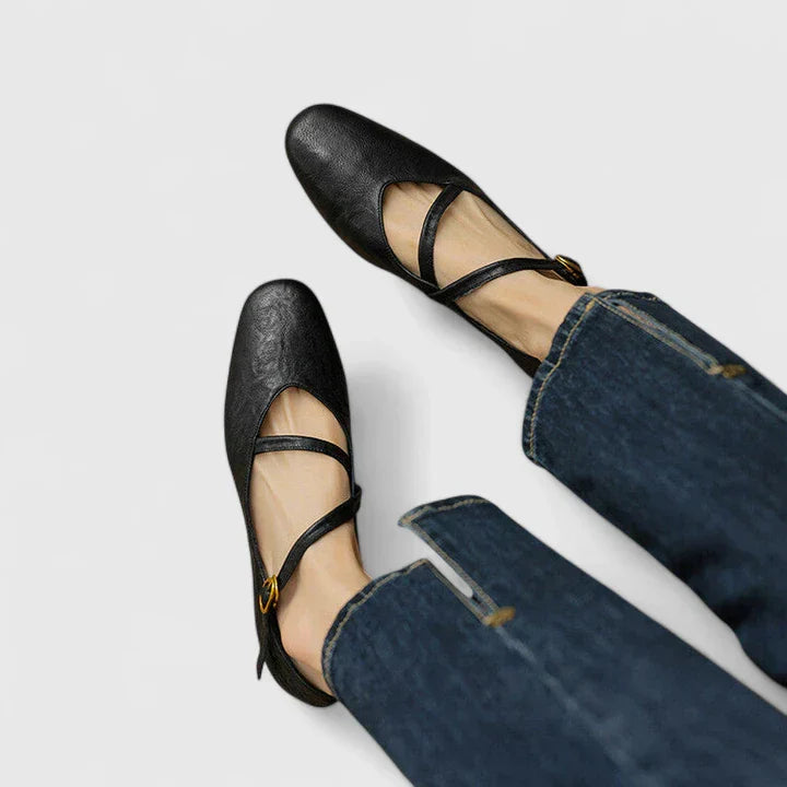 Women's Leather Mary Jane Flats Orthopedic