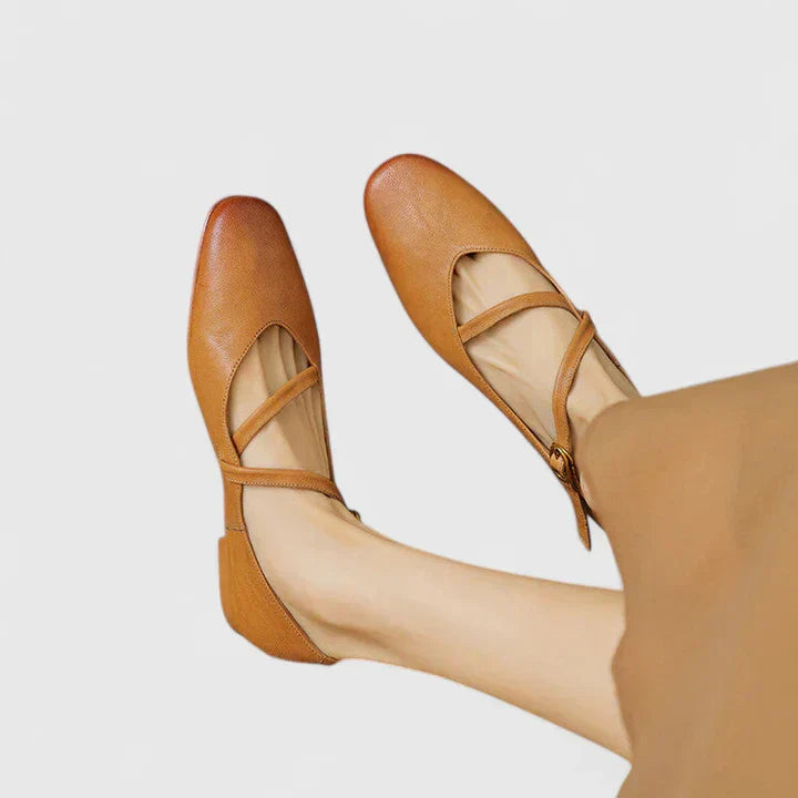 Women's Leather Mary Jane Flats Orthopedic