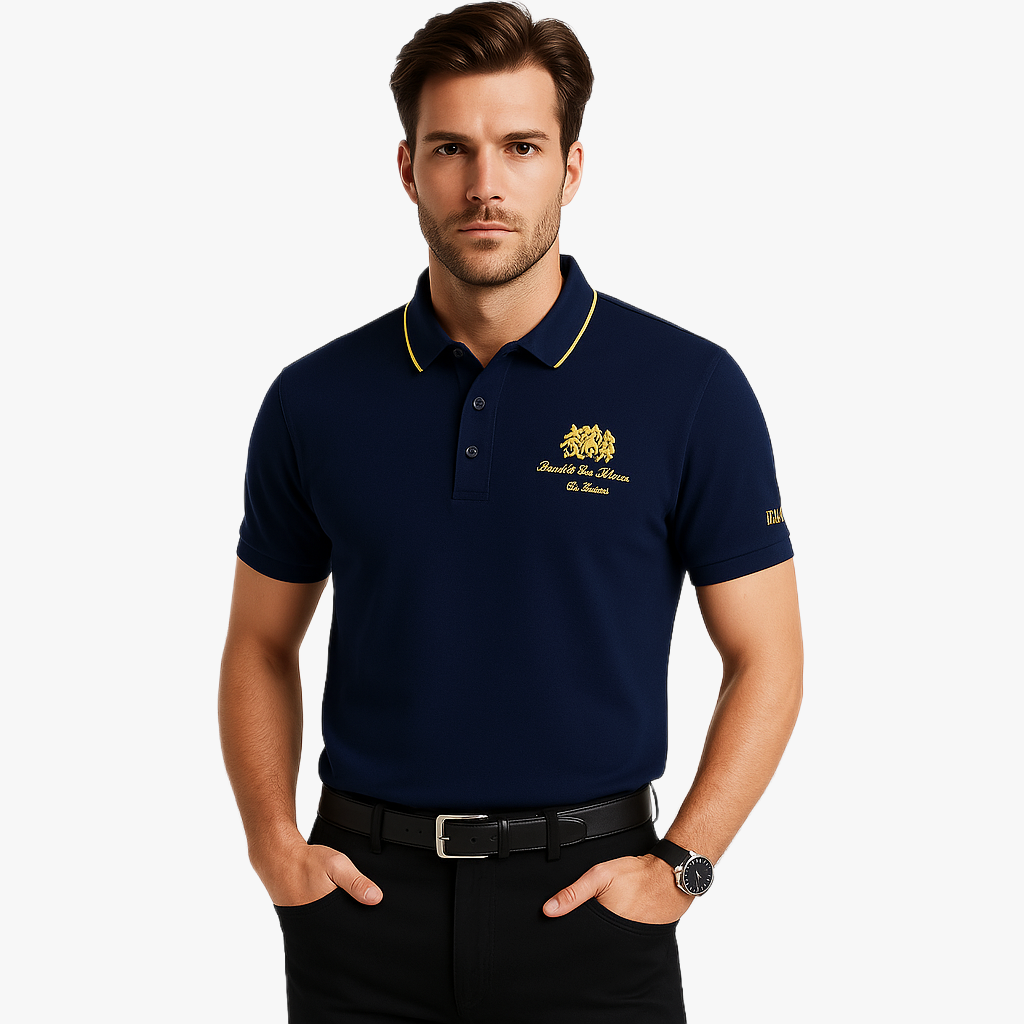 Elegant Men's Polo Shirt with Embroidery