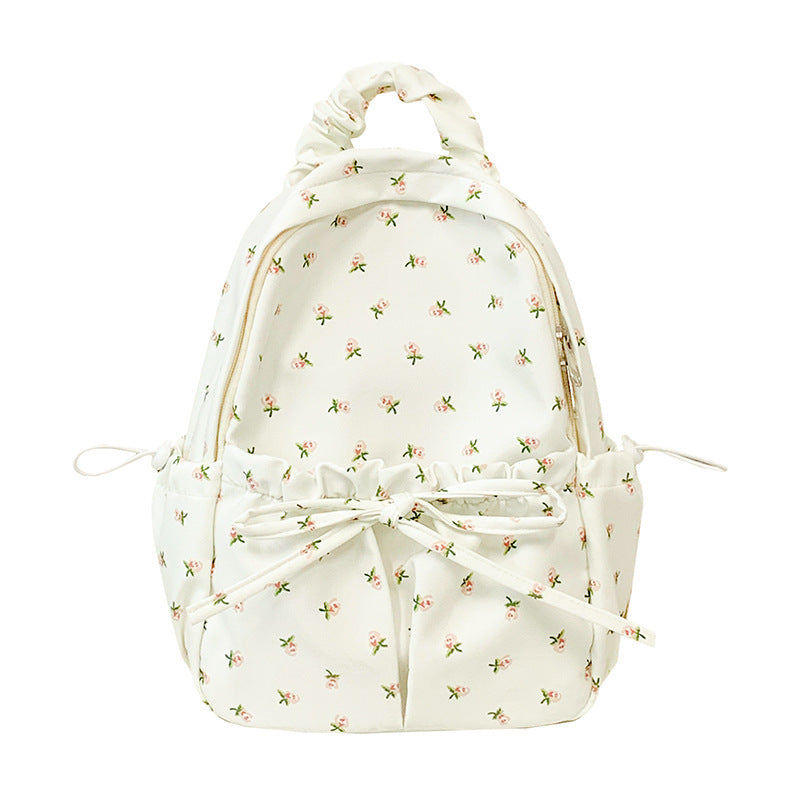 Floral Backpack with Organized Compartments and Padded Shoulder Straps