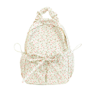 Floral Backpack with Organized Compartments and Padded Shoulder Straps
