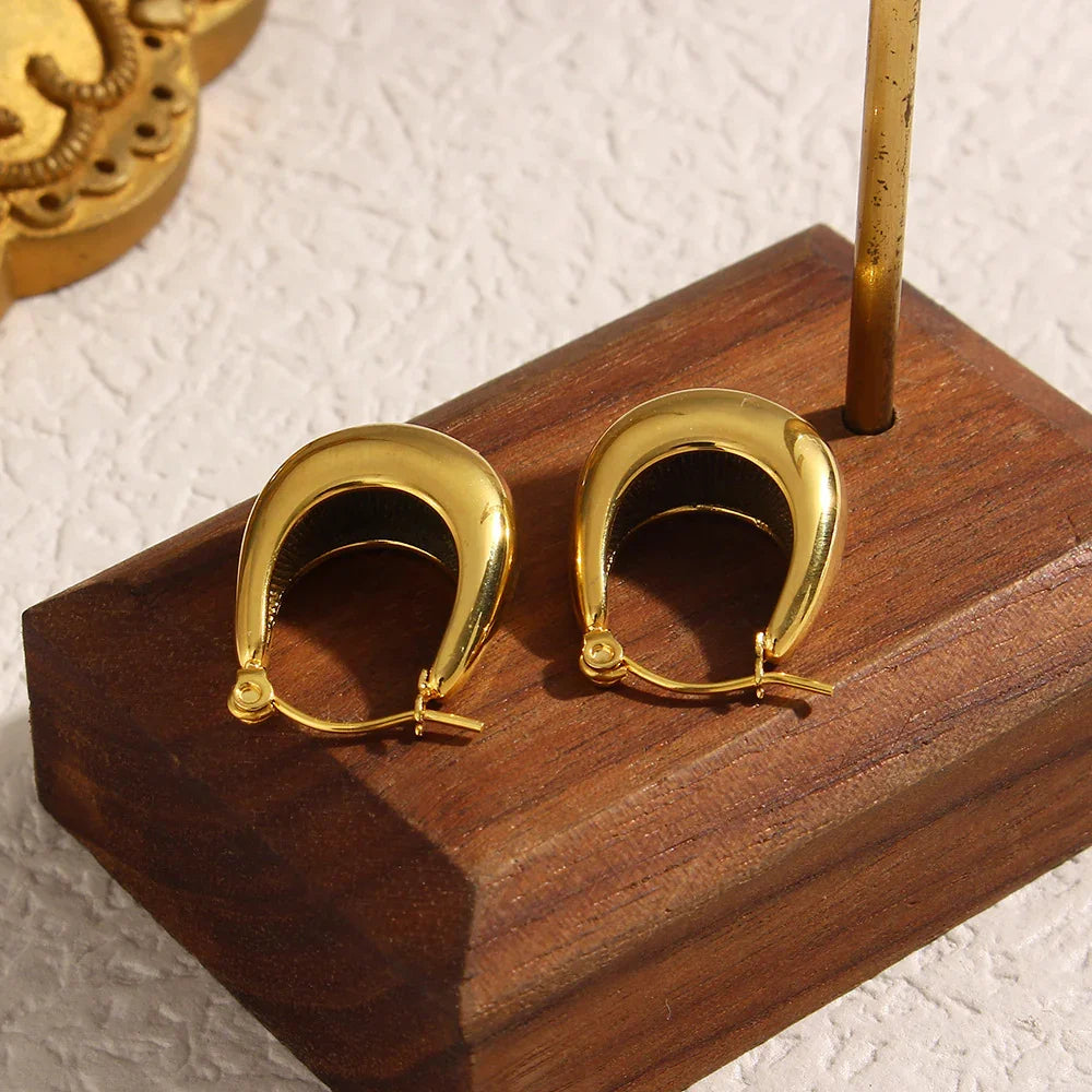 Women's Gold Hoop Teardrop Huggie Earrings