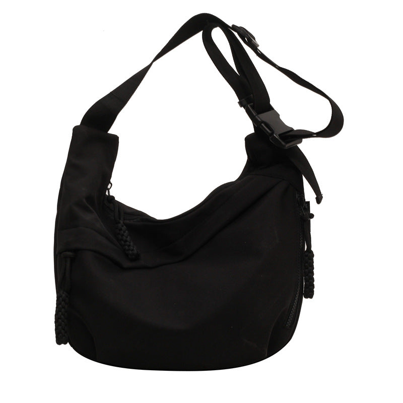 Crossbody Bag with Adjustable Slide Buckle and Front Zipper Pockets, Water Resistant