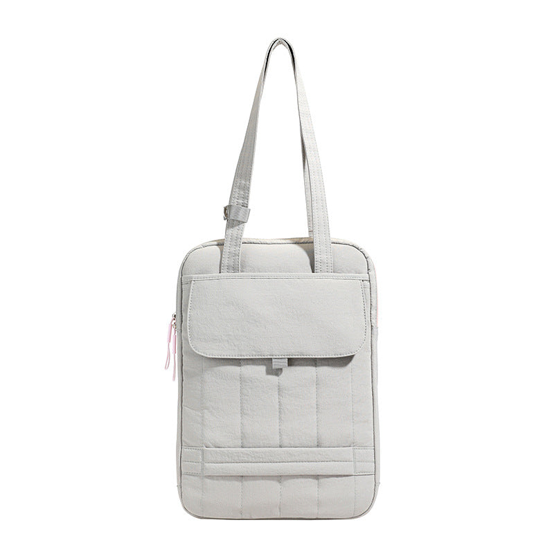 Quilted Laptop Tote Bag with Multiple Interior Pockets and Structured Base for 15in Laptops