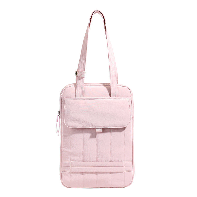Quilted Laptop Tote Bag with Multiple Interior Pockets and Structured Base for 15in Laptops