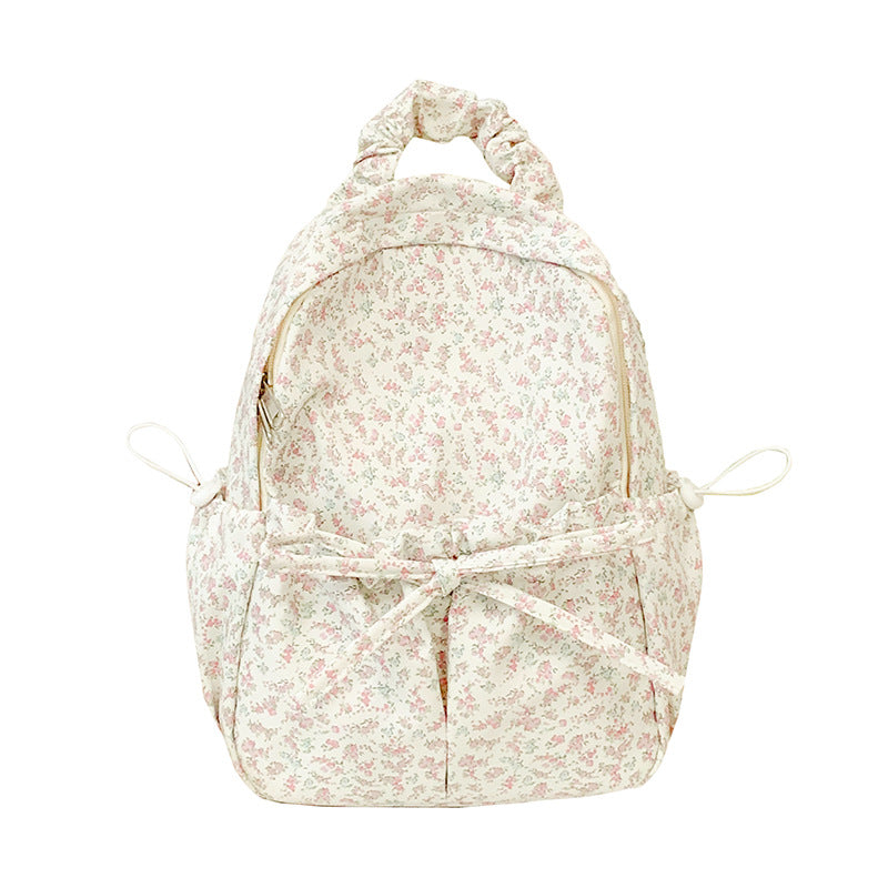 Floral Backpack with Organized Compartments and Padded Shoulder Straps