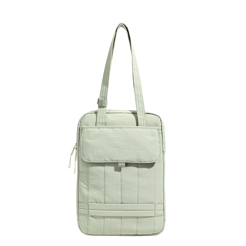 Quilted Laptop Tote Bag with Multiple Interior Pockets and Structured Base for 15in Laptops