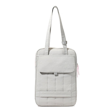 Quilted Laptop Tote Bag with Multiple Interior Pockets and Structured Base for 15in Laptops