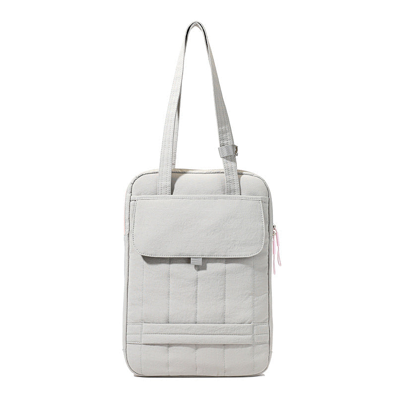 Quilted Laptop Tote Bag with Multiple Interior Pockets and Structured Base for 15in Laptops