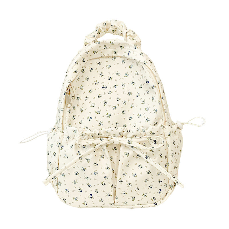 Floral Backpack with Organized Compartments and Padded Shoulder Straps