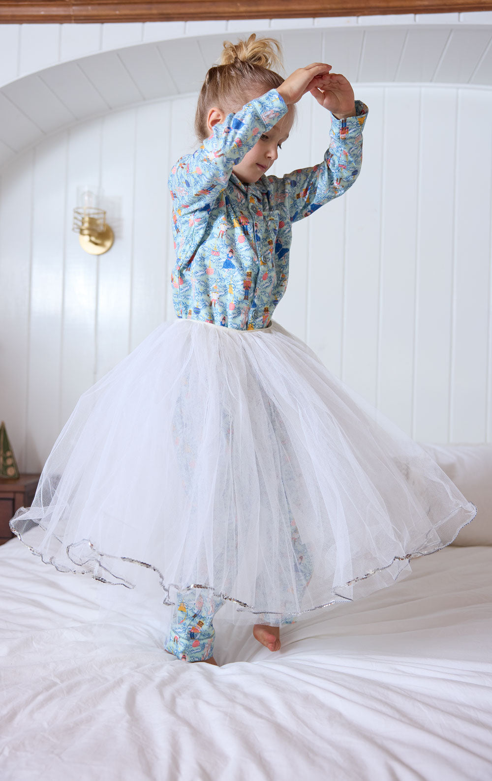 Kids Two Piece Nutcracker Pajamas with Button Front and Elastic Waist
