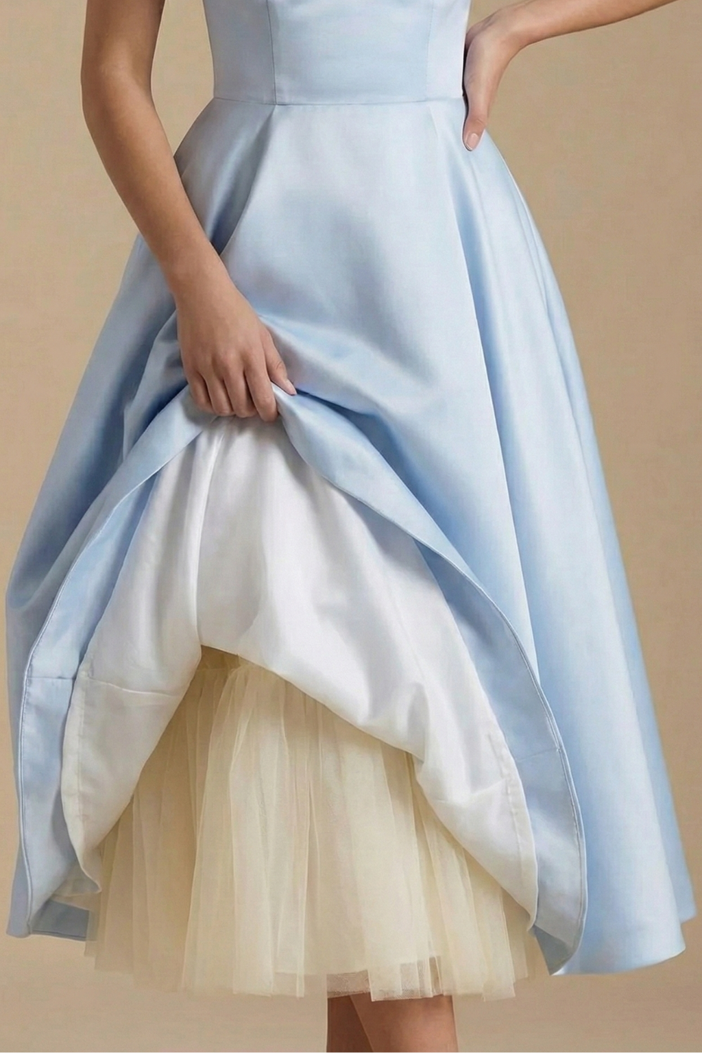 Women’s Elegant Corset Style Sleeveless Midi Dress with Flared Skirt