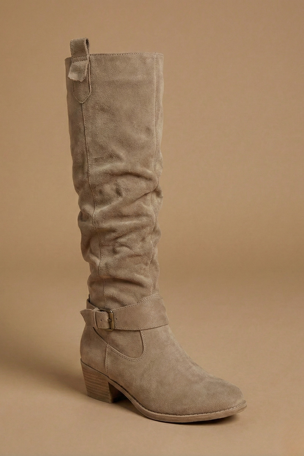 Women’s Knee High Boots with Soft Slouch Shaft and Low Heel Elegant Everyday Style