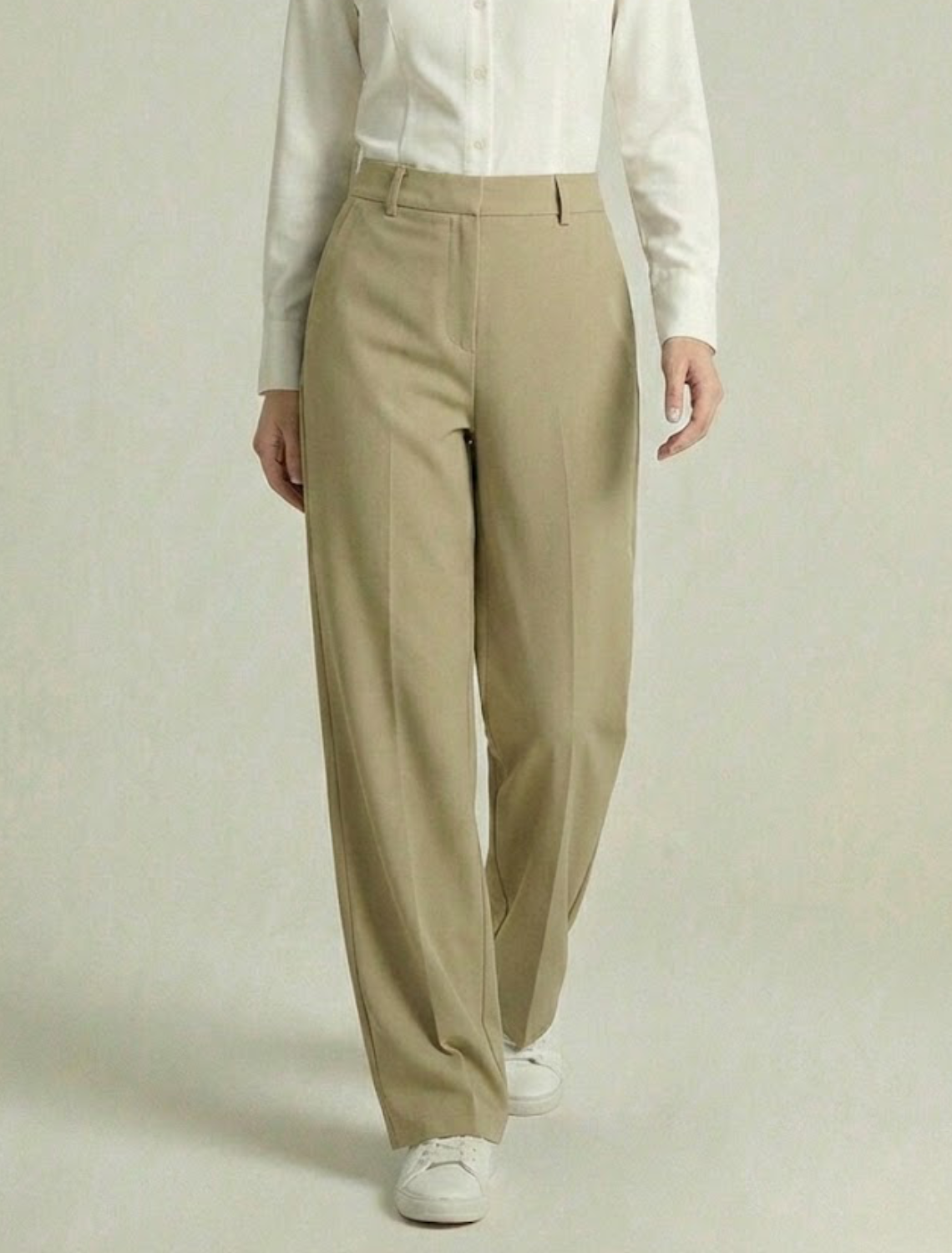 Women’s Wide Leg Pants - High Waist - Full Length - Front Pleat Detail - Tailored Fit