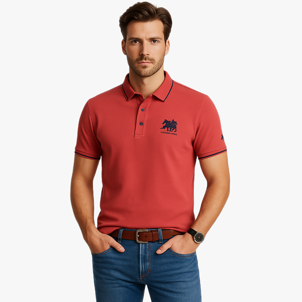 Elegant Men's Polo Shirt with Embroidery